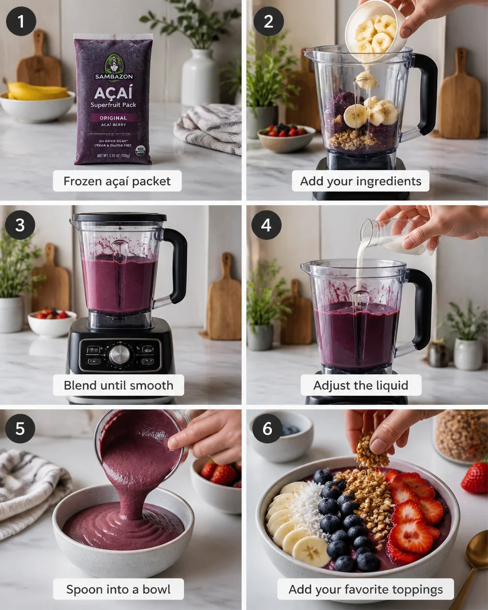 Easy Acai Bowl — Homemade Superfood Topped