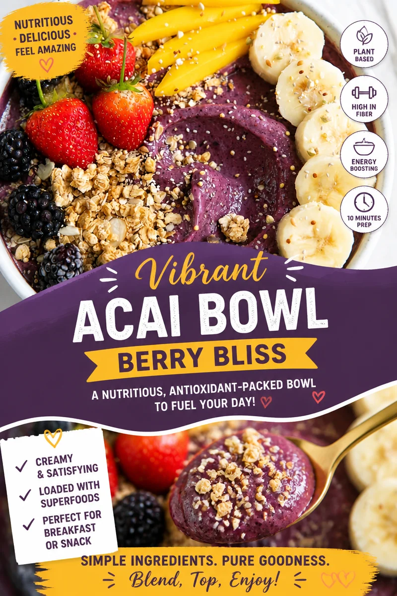 Easy Acai Bowl — Homemade Superfood Topped