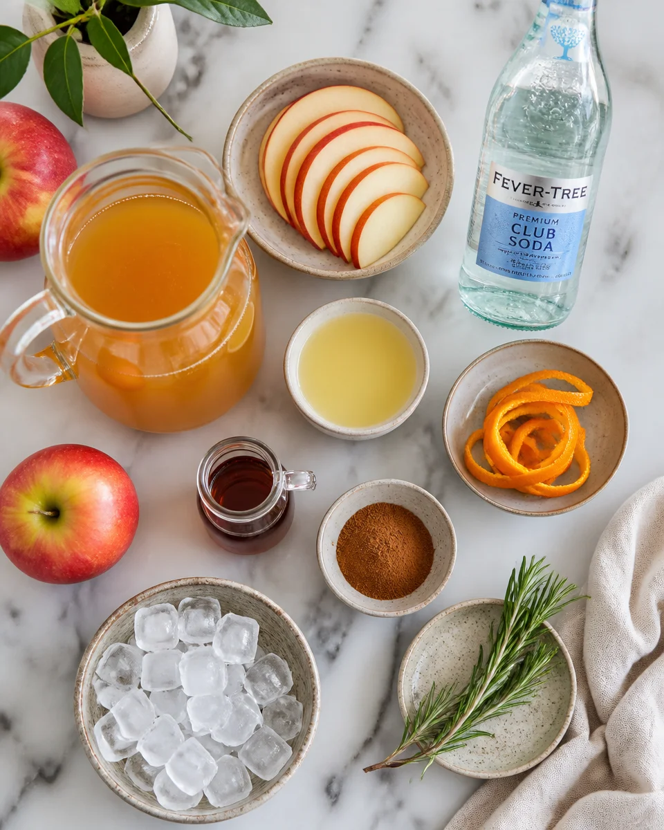 Easy Apple Cider Mocktail — Fall Sparkling