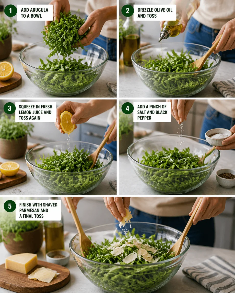 Easy Arugula Parmesan Salad — Lemon Olive Oil