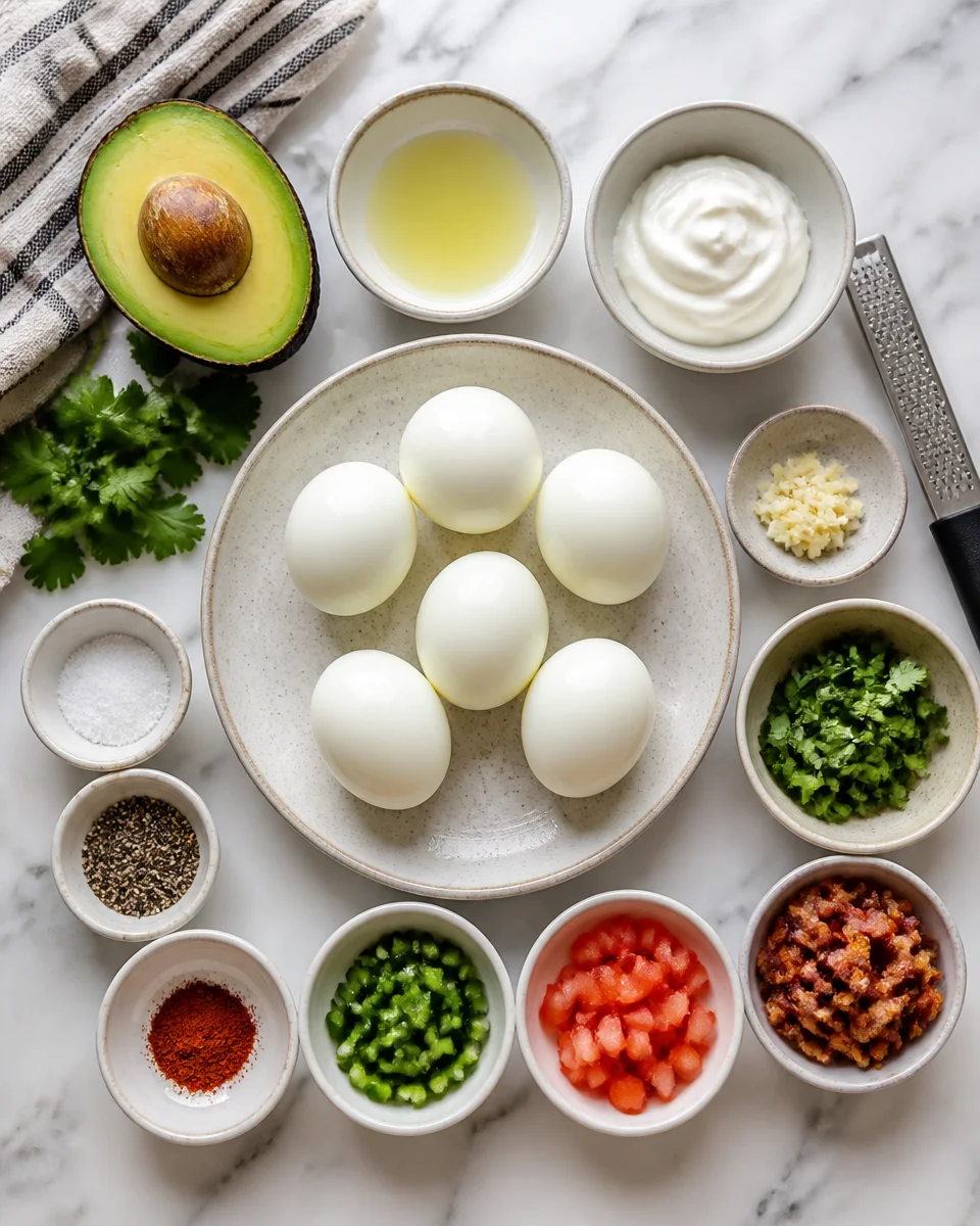 Easy Avocado Deviled Eggs — Guacamole Style