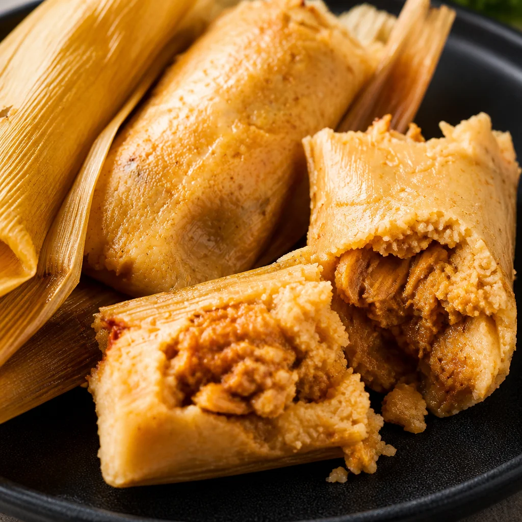 Delicious Easy Beef Tamales made with steamed masa and tender meat in corn husks.