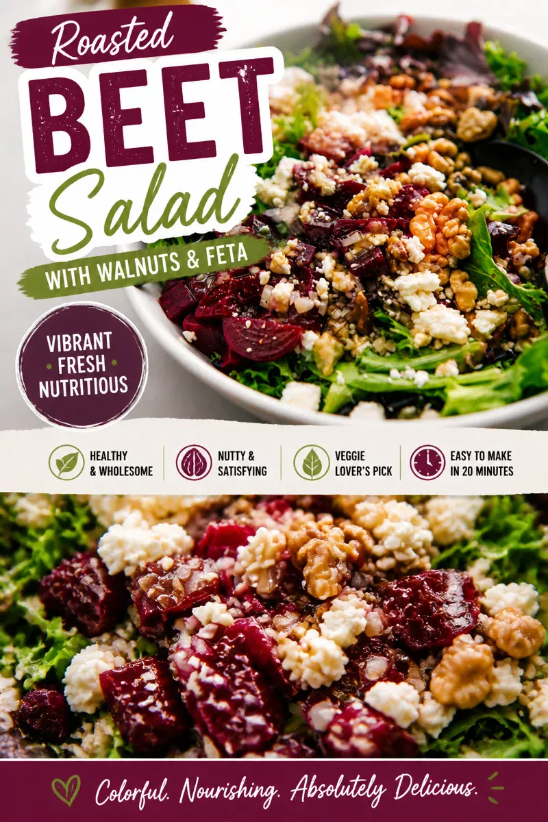 Easy Beet and Goat Cheese Salad — Candied Walnut