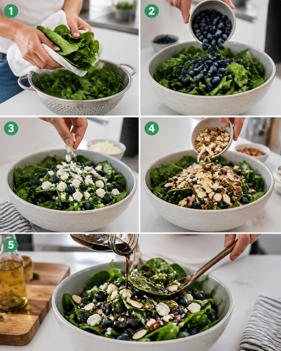 Easy Blueberry Spinach Salad — Balsamic Feta