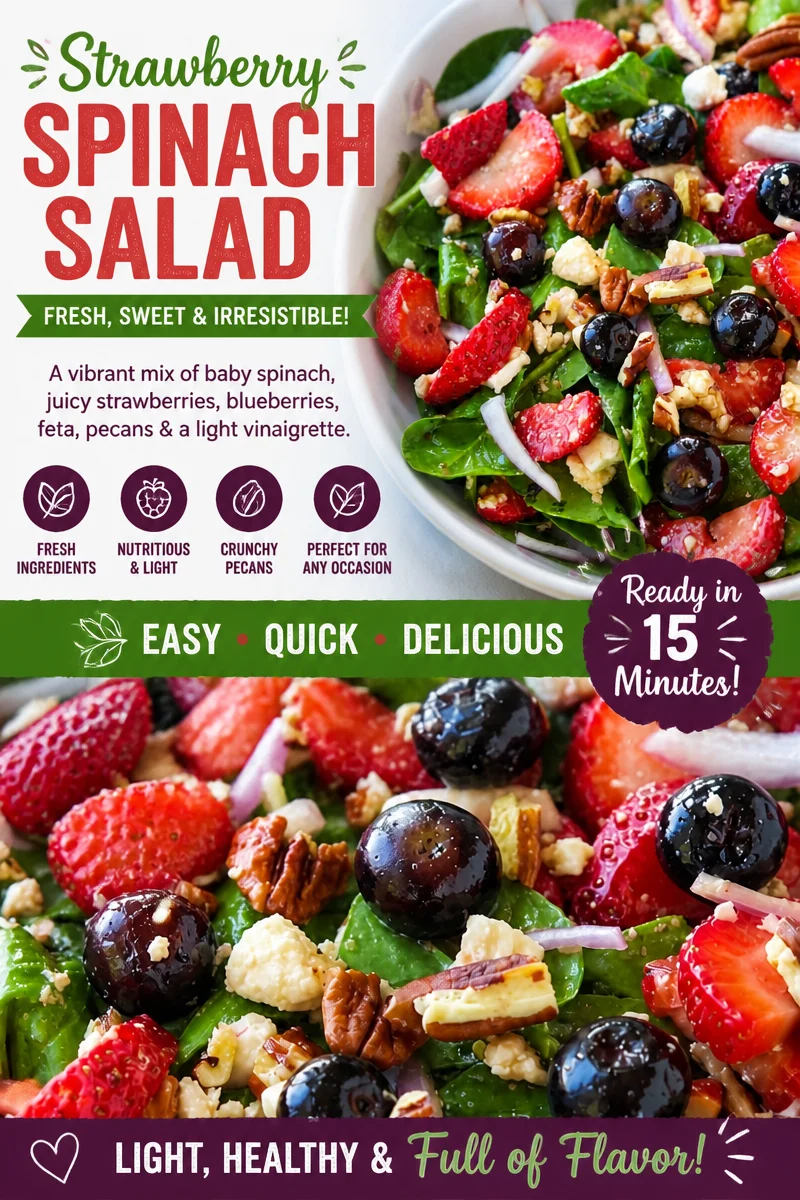 Easy Blueberry Spinach Salad — Balsamic Feta