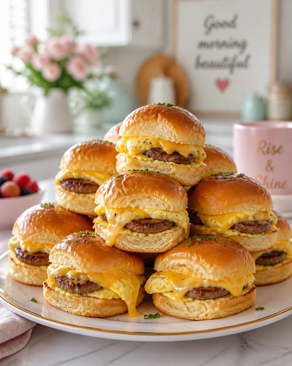 Easy Breakfast Sliders — Egg Cheese Sausage Mini