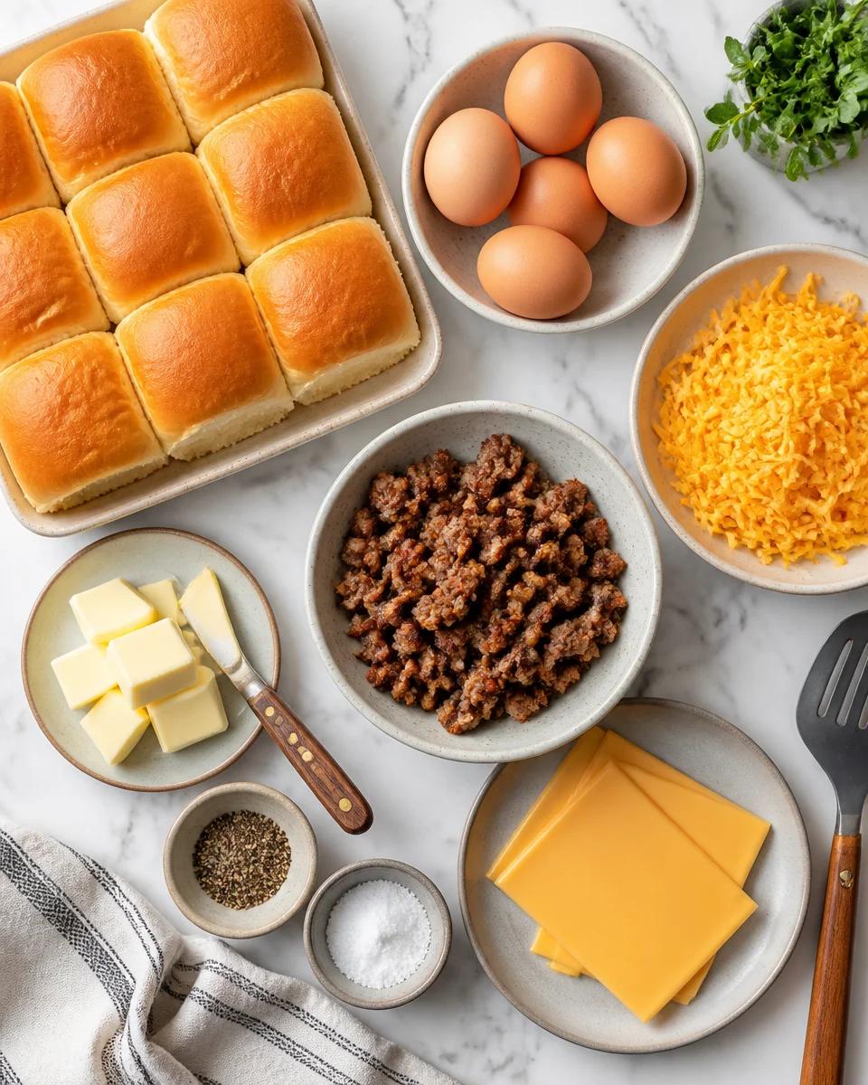 Easy Breakfast Sliders — Egg Cheese Sausage Mini