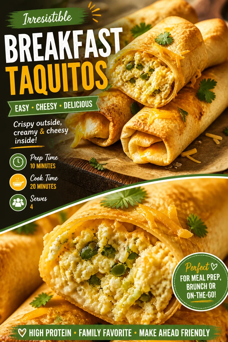 Easy Breakfast Taquitos — Egg Cheese Rolled