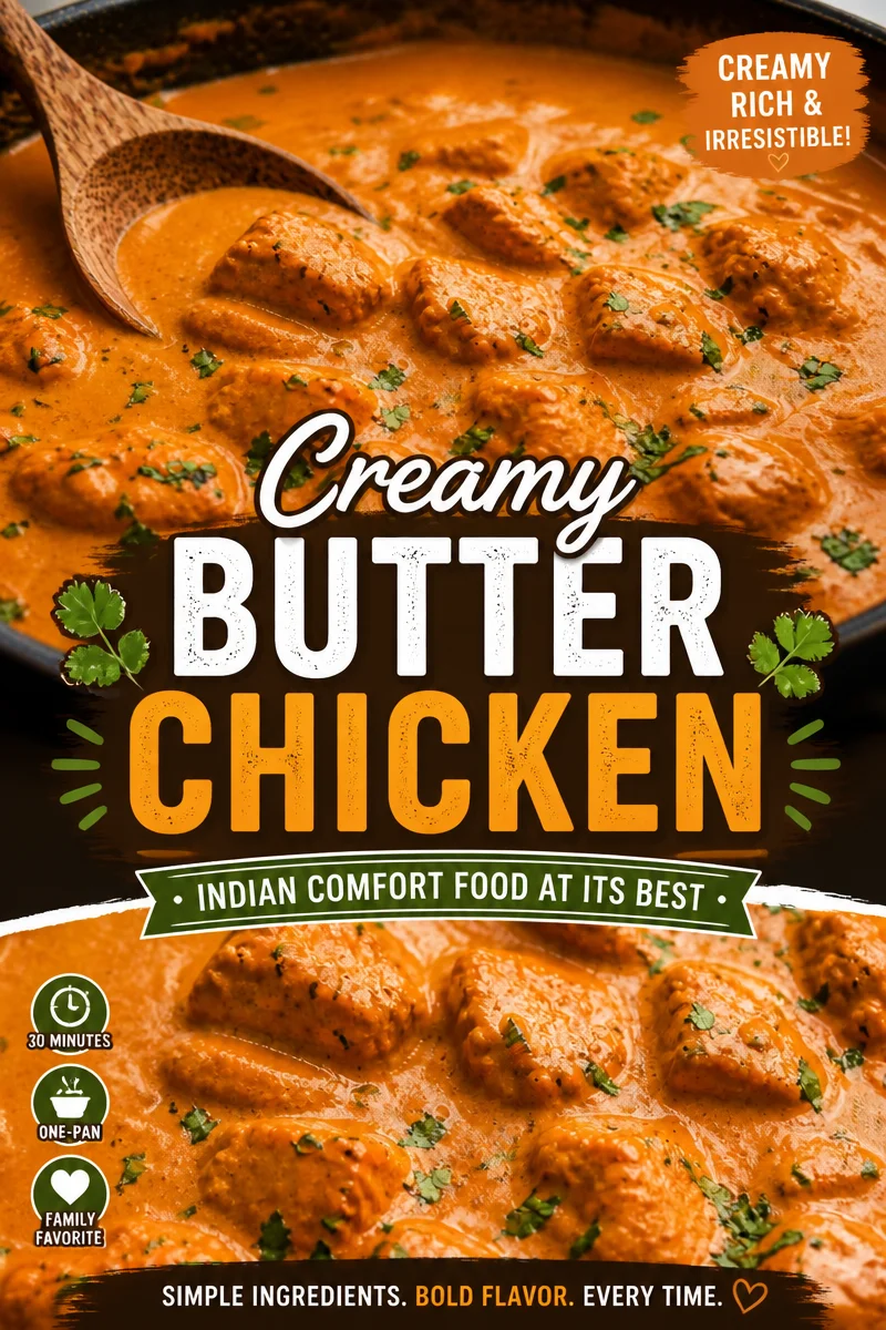 Easy Butter Chicken — Creamy Tomato Sauce