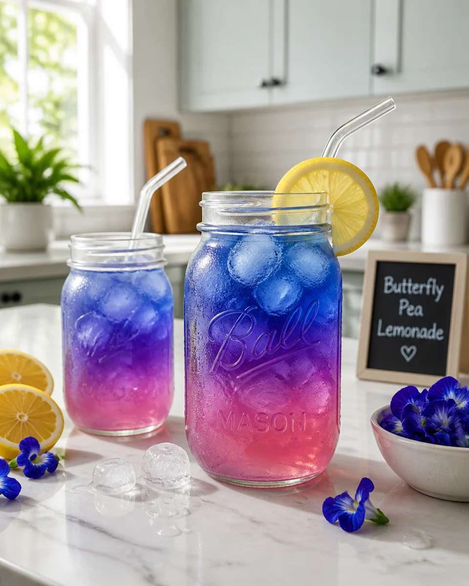 Easy Butterfly Pea Flower Lemonade — Color Change