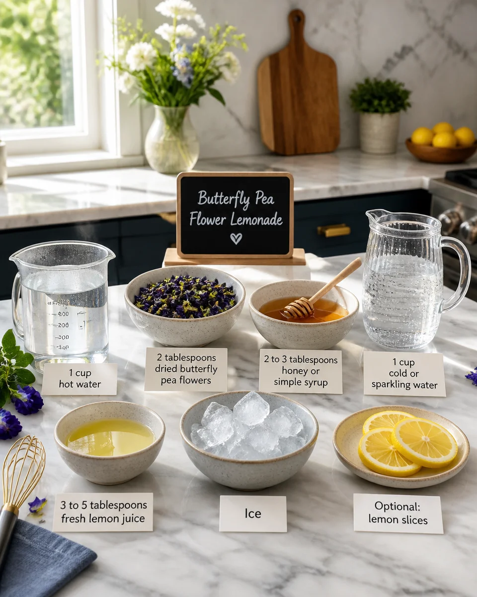 Easy Butterfly Pea Flower Lemonade — Color Change