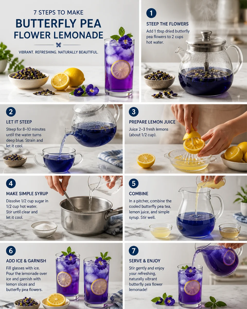 Easy Butterfly Pea Flower Lemonade — Color Change