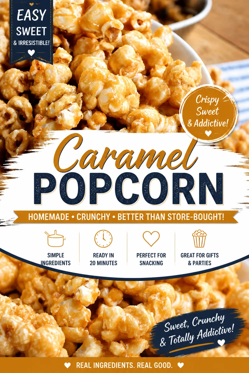 Easy Caramel Popcorn — Homemade Crunchy