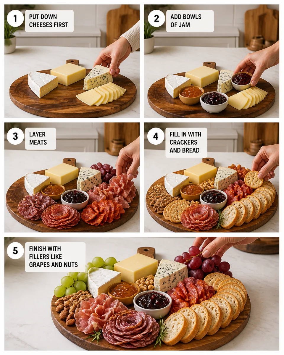 Easy Charcuterie Board — Party Cheese Meat Spread
