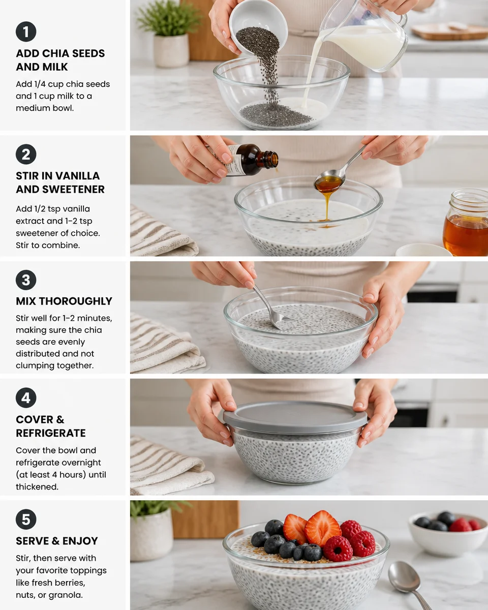 Easy Chia Pudding — Overnight Vanilla Berry