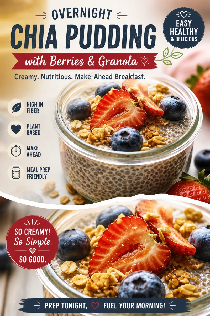 Easy Chia Pudding — Overnight Vanilla Berry