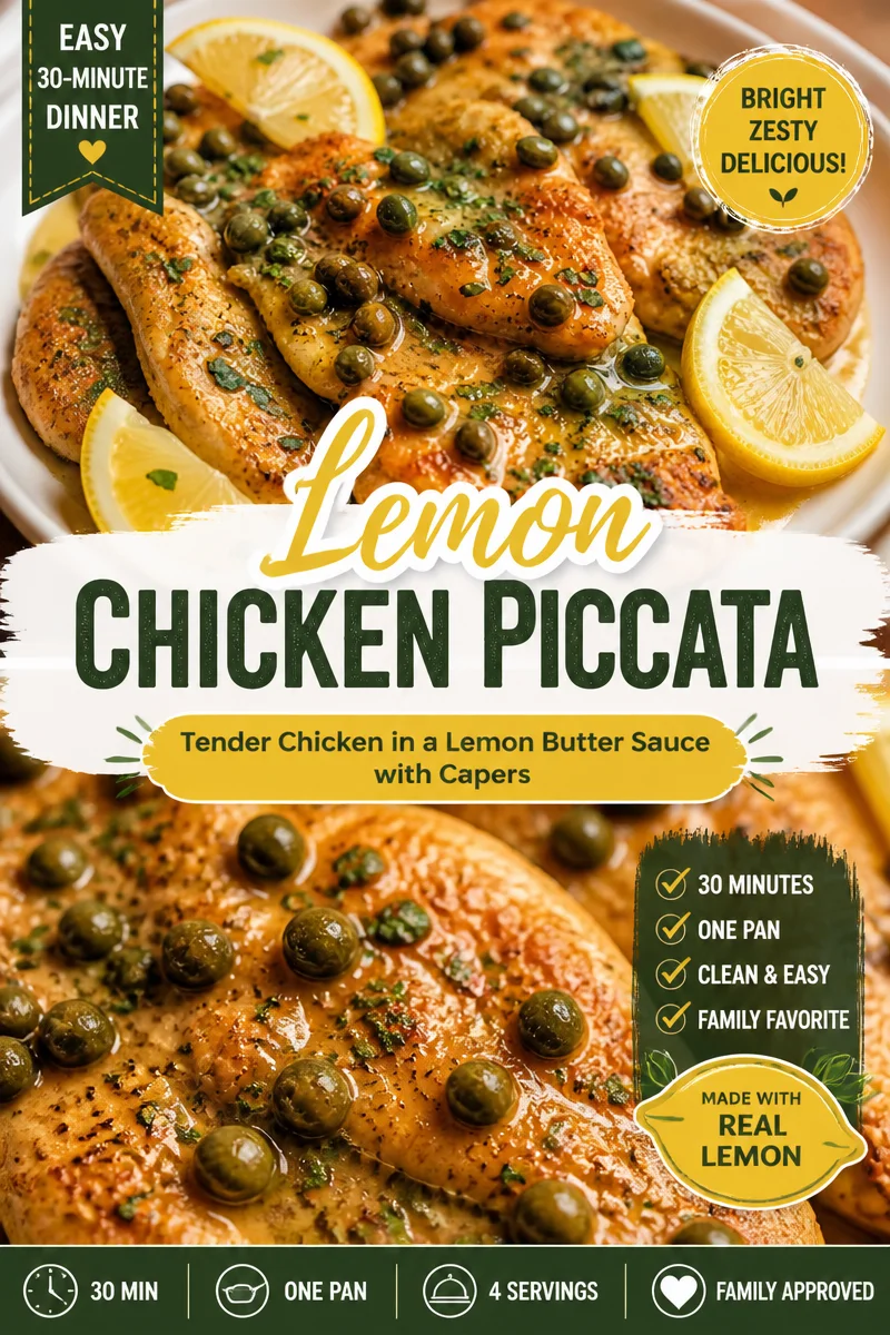 Easy Chicken Piccata — Lemon Caper Butter Sauce