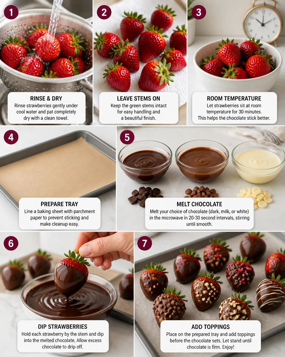 Easy Chocolate Covered Strawberries — Valentine Gift