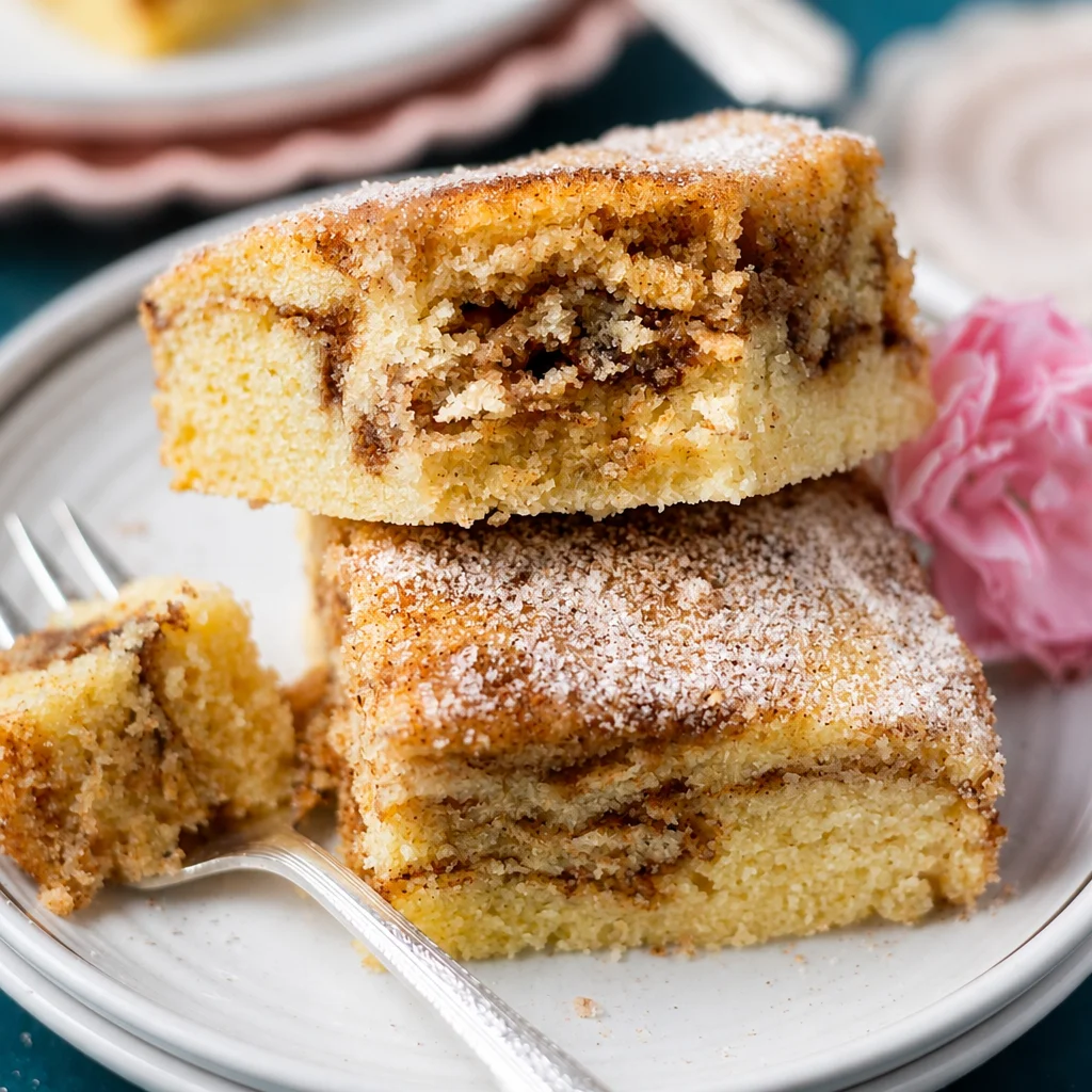 Delicious Easy Churro Cake with cinnamon sugar layers and creamy frosting