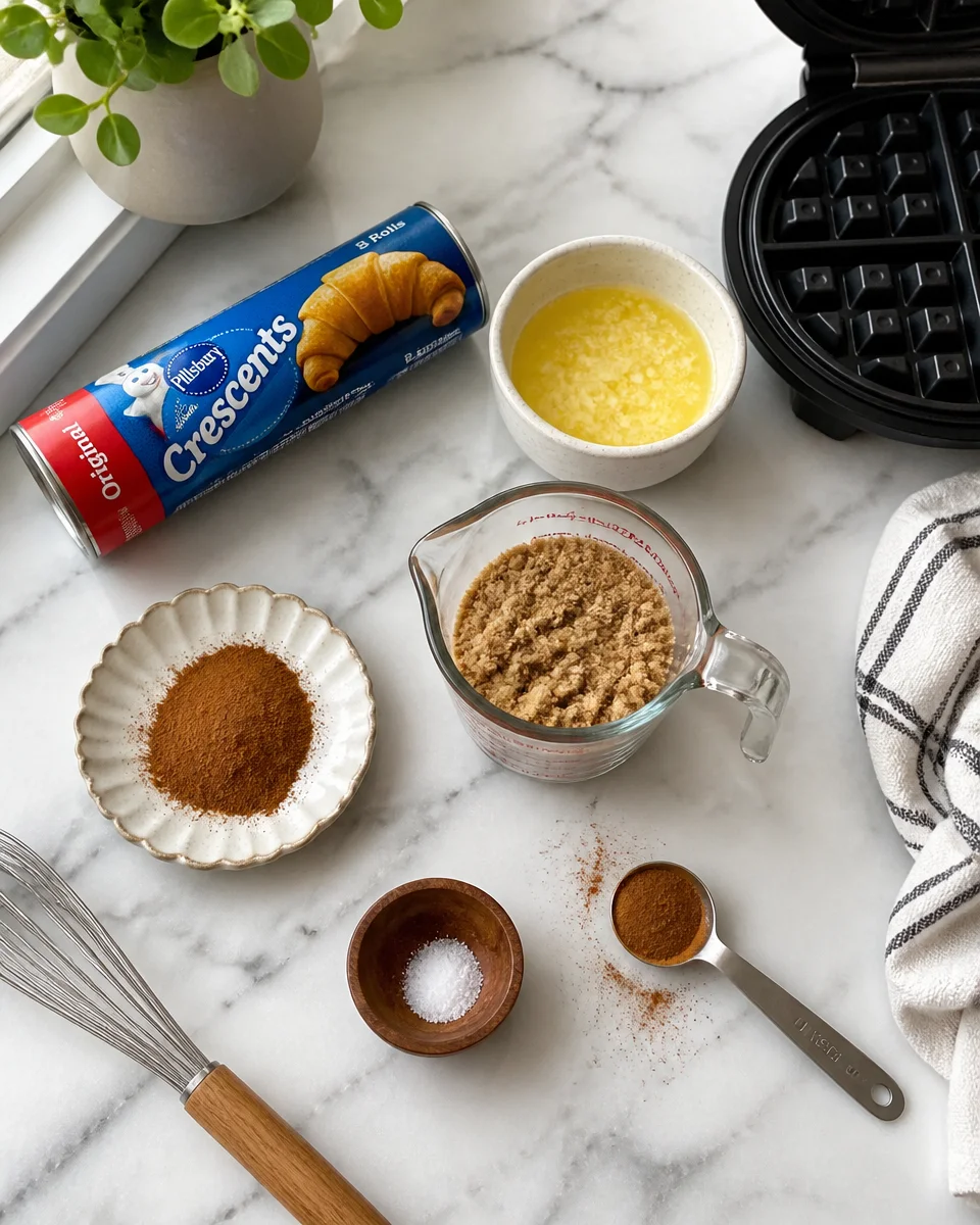 Easy Cinnamon Roll Waffles — Crescent Dough