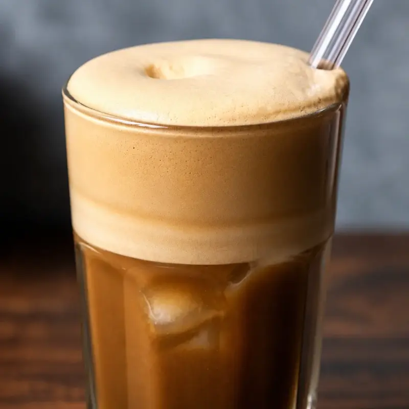 Easy Coffee Frappe — Greek Blended Iced coffee served in a chilled glass with frothy texture.
