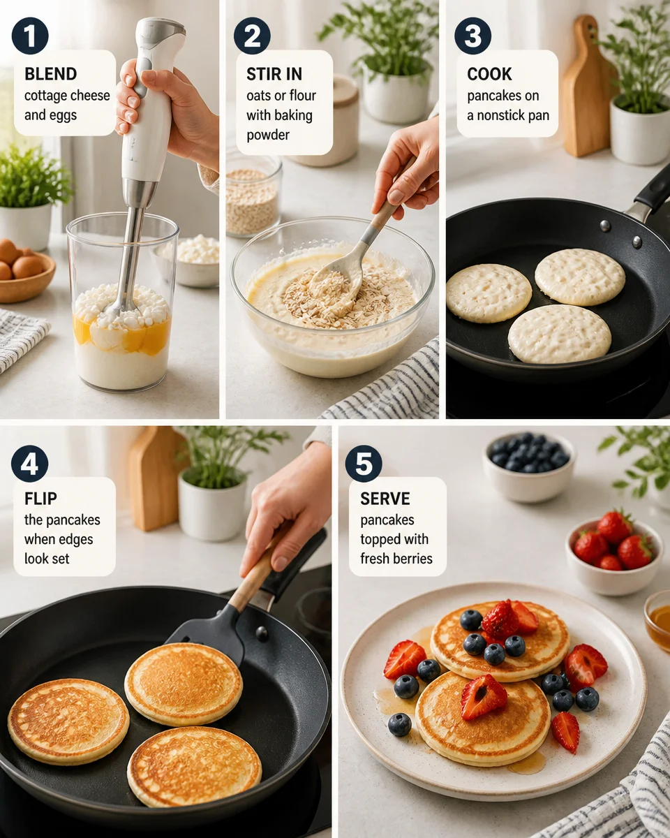 Easy Cottage Cheese Pancakes — High Protein