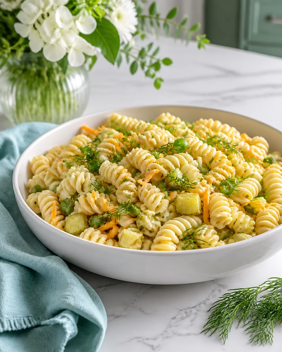 Easy Dill Pickle Pasta Salad — Tangy Ranch