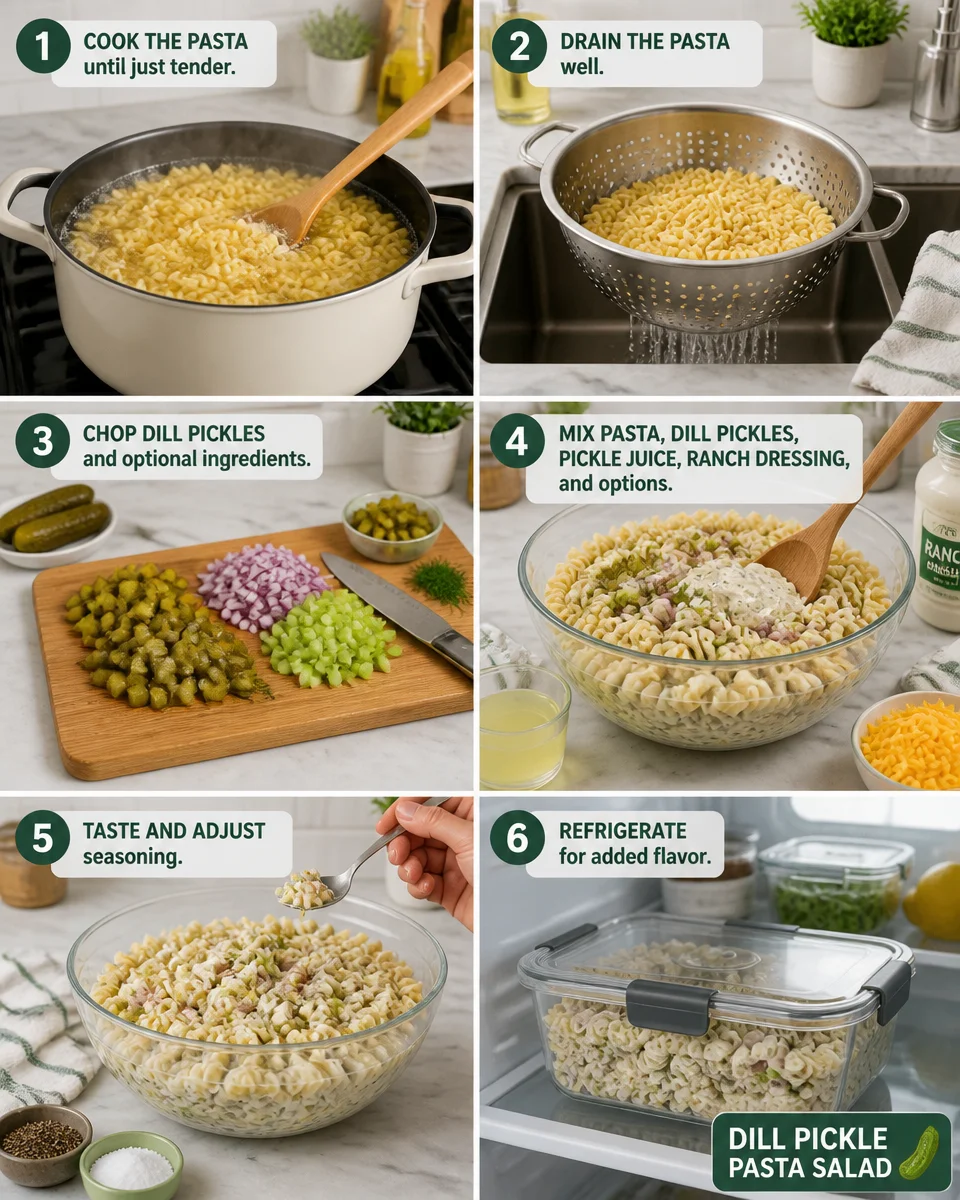 Easy Dill Pickle Pasta Salad — Tangy Ranch