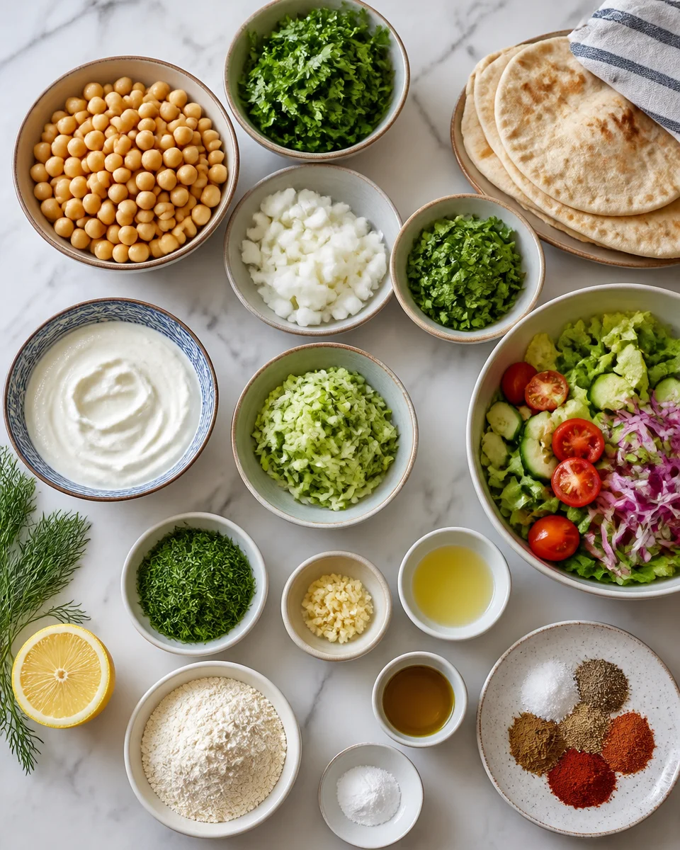Easy Falafel Wrap — Pita Tzatziki Salad