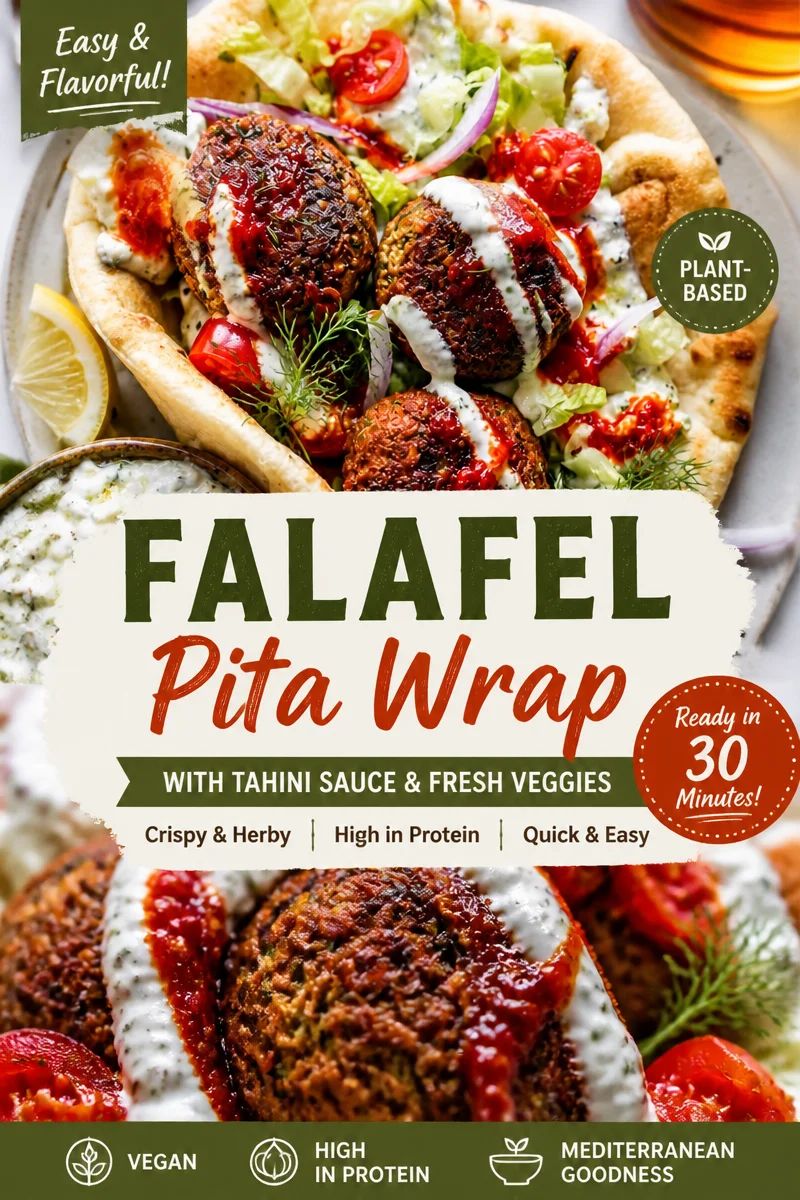 Easy Falafel Wrap — Pita Tzatziki Salad