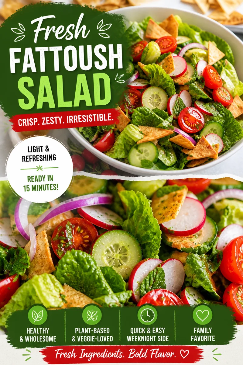 Easy Fattoush Salad — Lebanese Crispy Pita