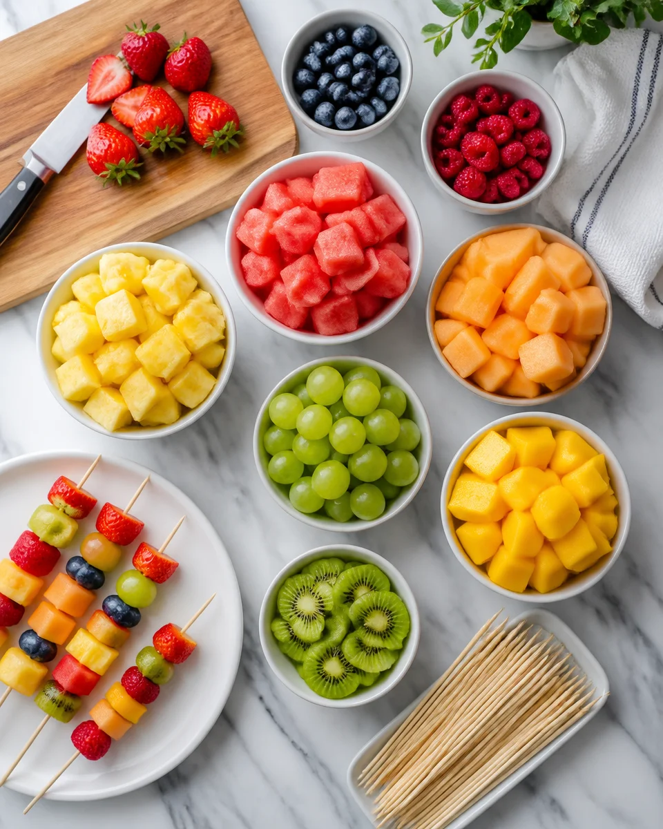 Easy Fruit Skewers — Rainbow Summer Party