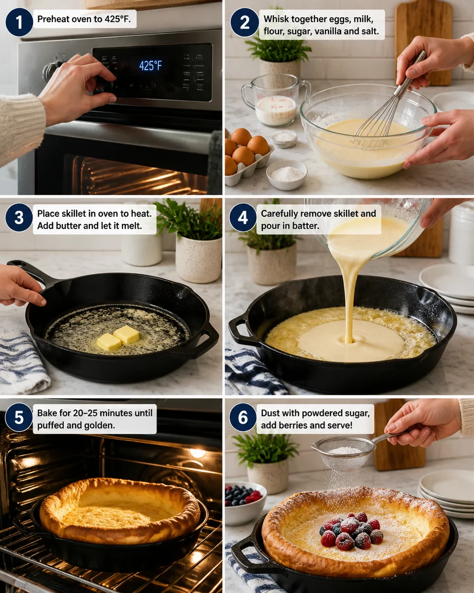 Easy German Pancake — Oven Puffed Skillet