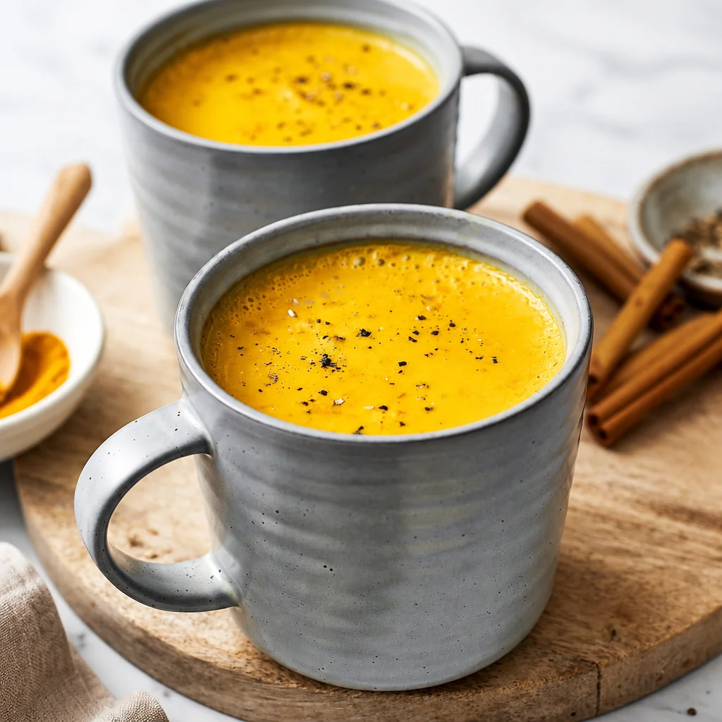 Easy Golden Milk - Turmeric Anti-Inflammatory drink recipe with spices.