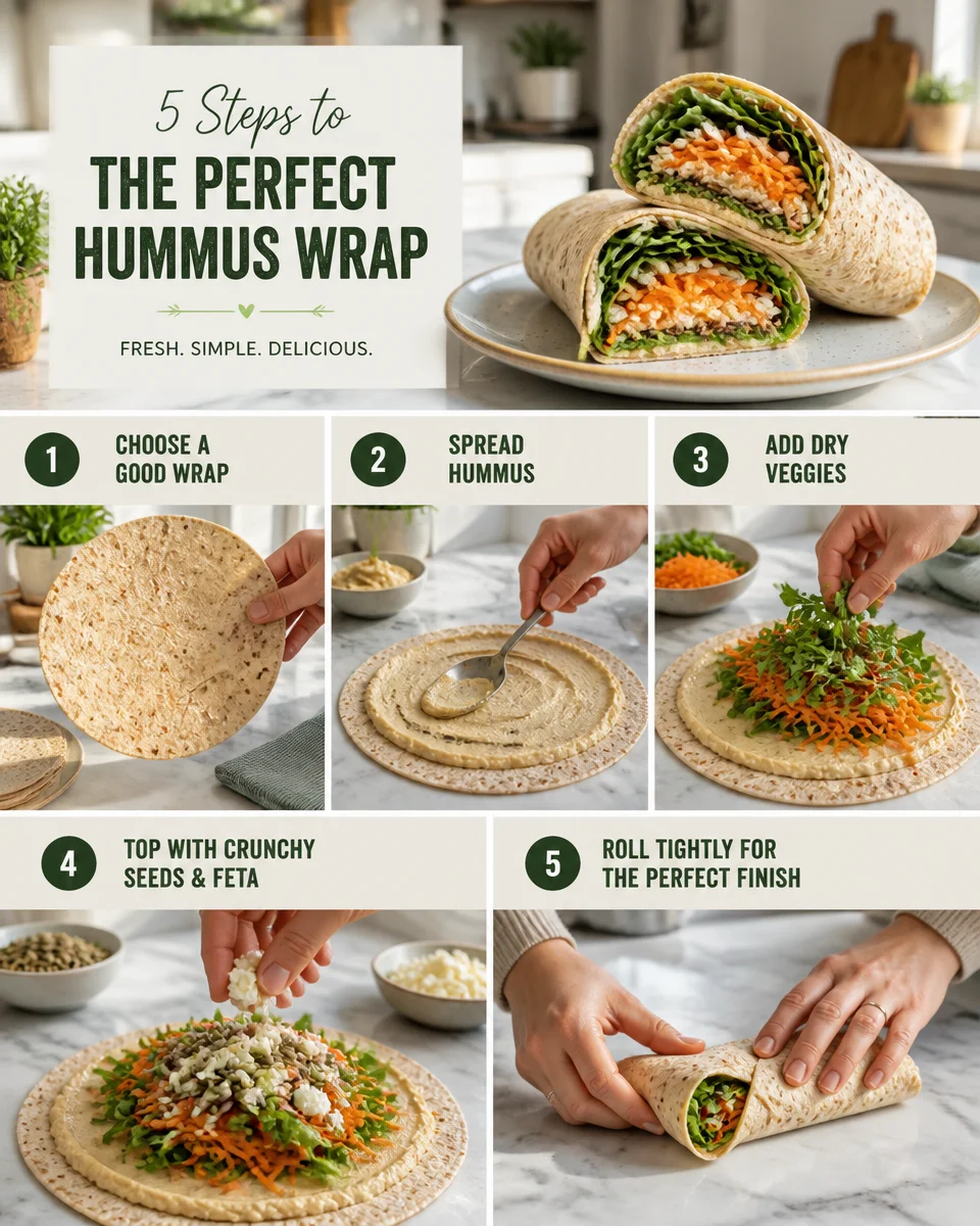 Easy Hummus Veggie Wrap — Healthy Quick Lunch