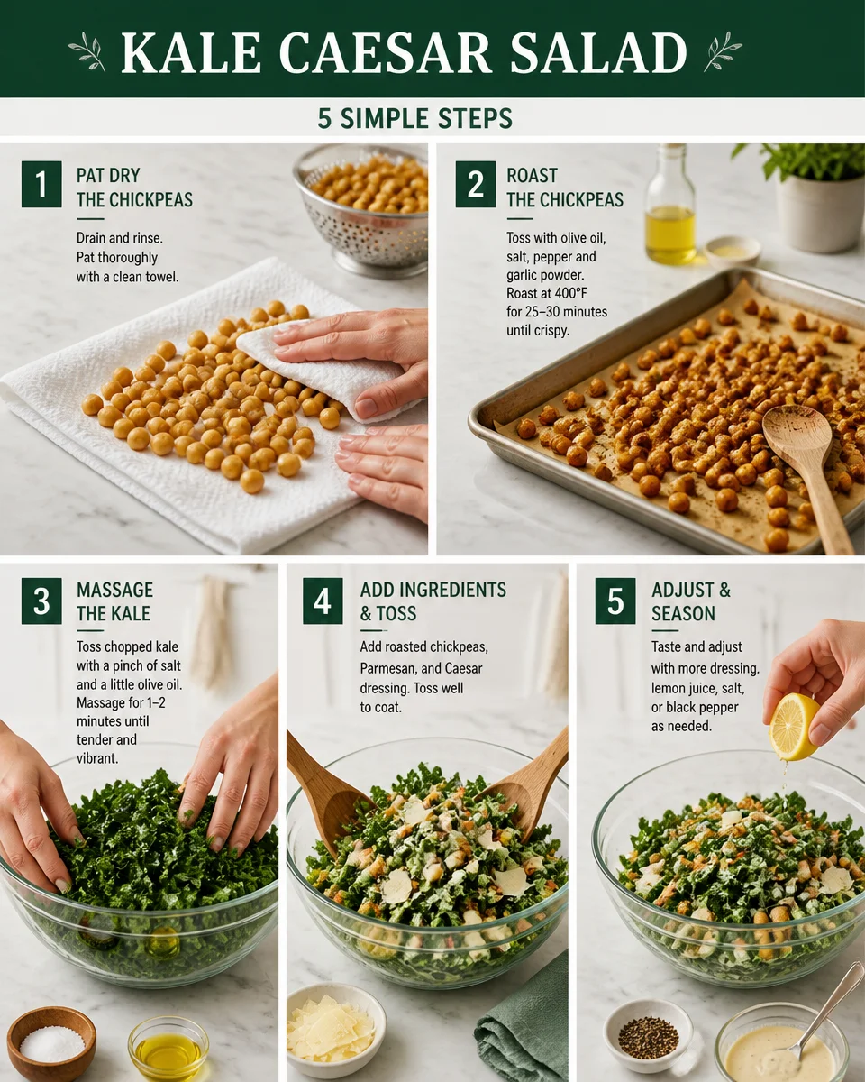 Easy Kale Caesar Salad — Crispy Crouton