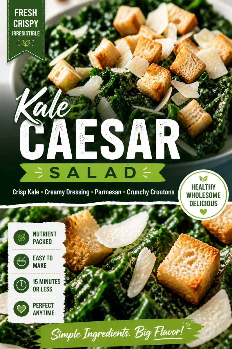 Easy Kale Caesar Salad — Crispy Crouton