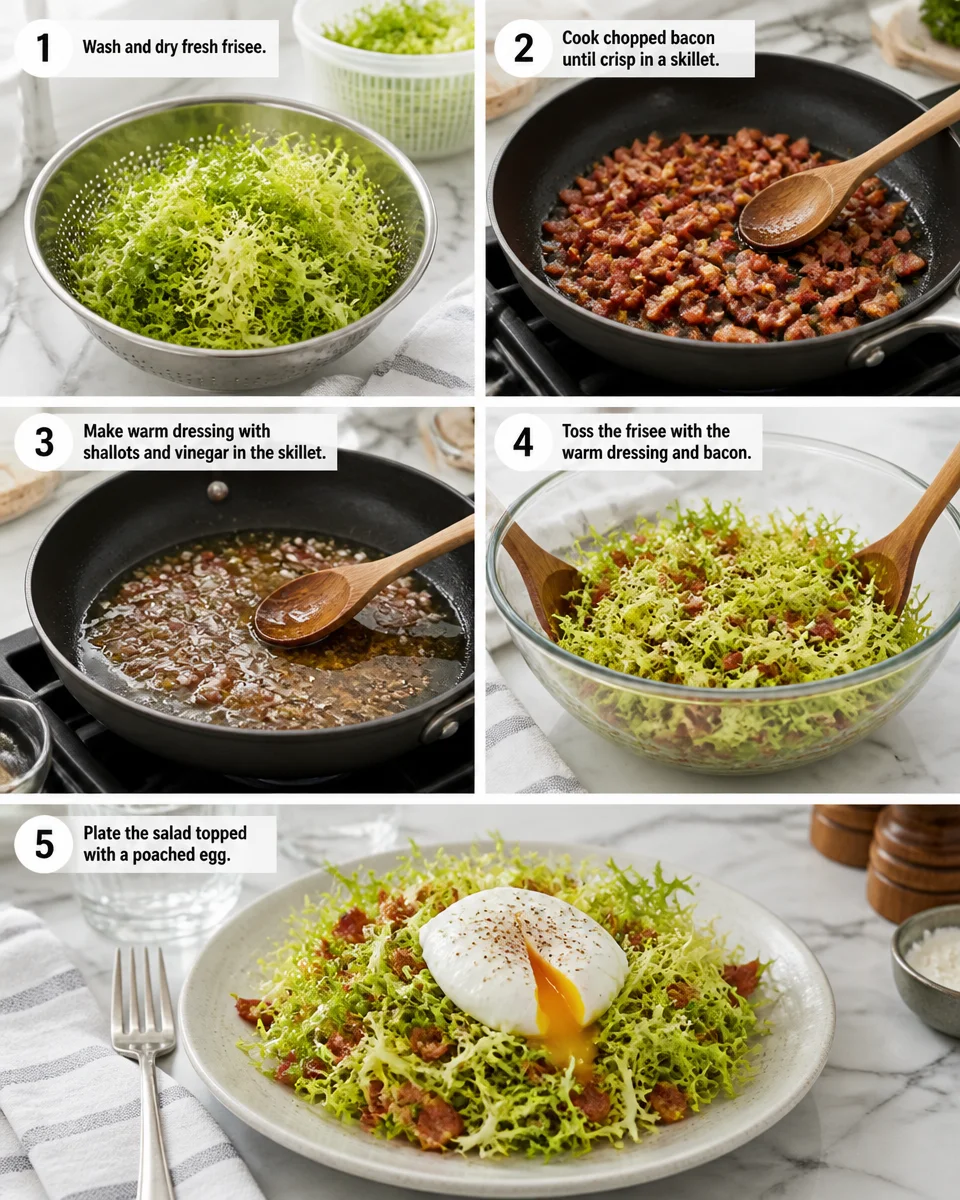 Easy Lyonnaise Salad — French Poached Egg Frisee