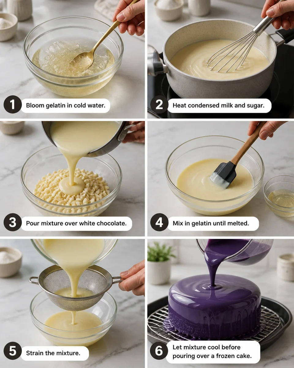 Easy Mirror Glaze Cake — Glossy Galaxy Decorating