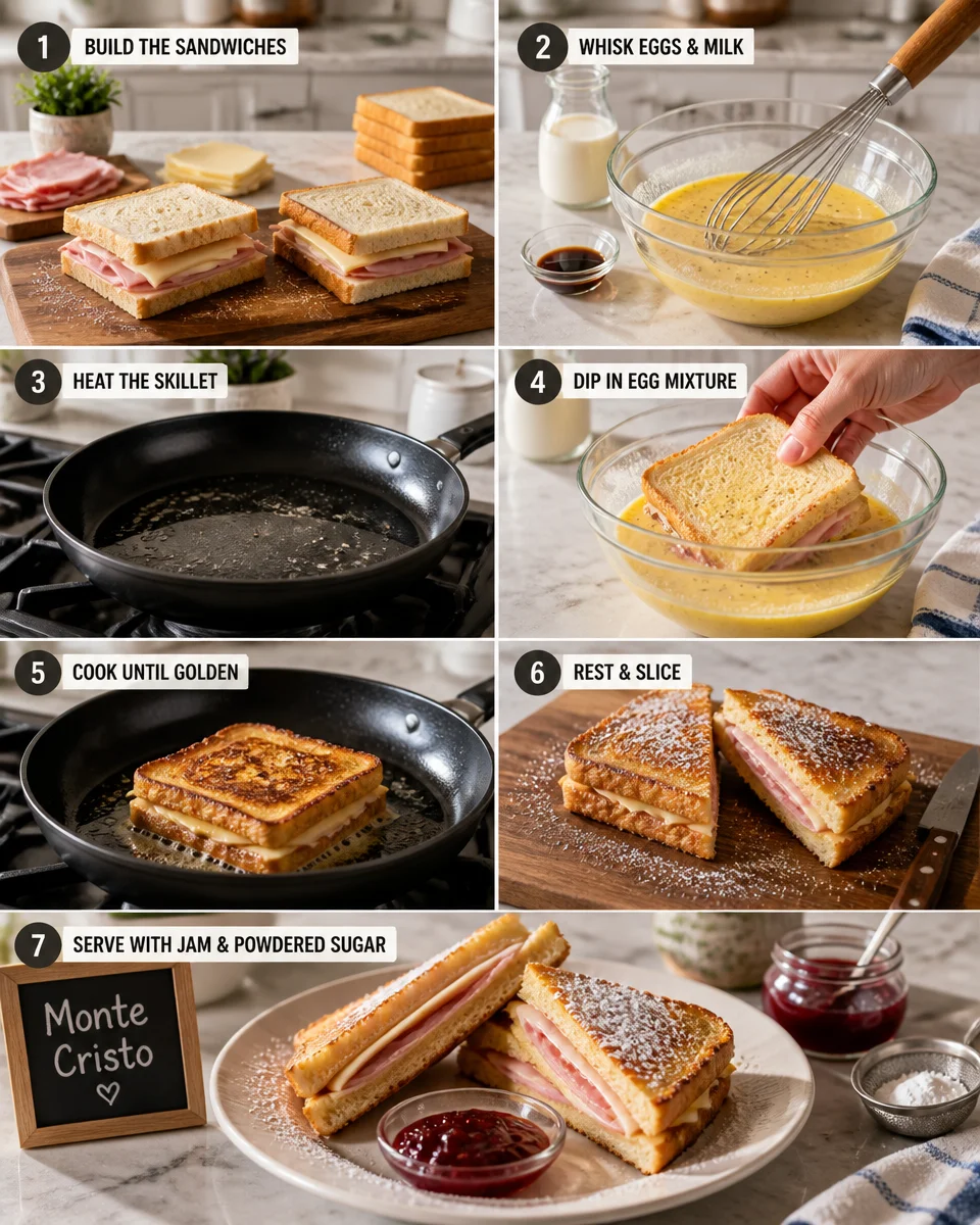 Easy Monte Cristo Sandwich — Fried French Toast
