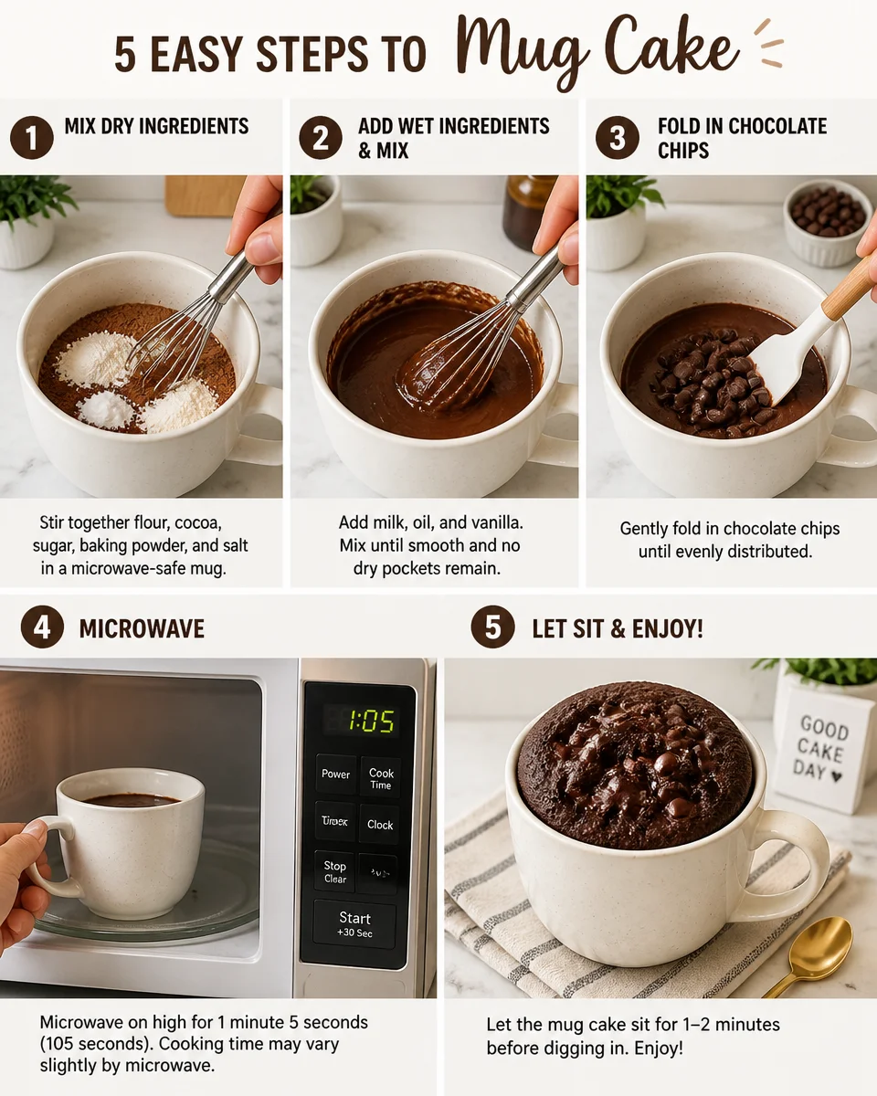 Easy Mug Cake — 5 Minute Microwave Chocolate
