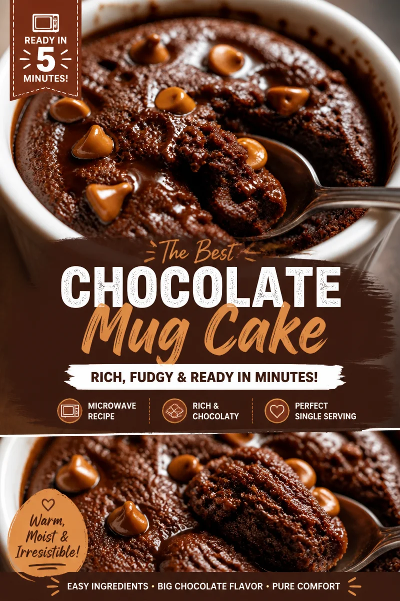 Easy Mug Cake — 90 Second Chocolate Microwave