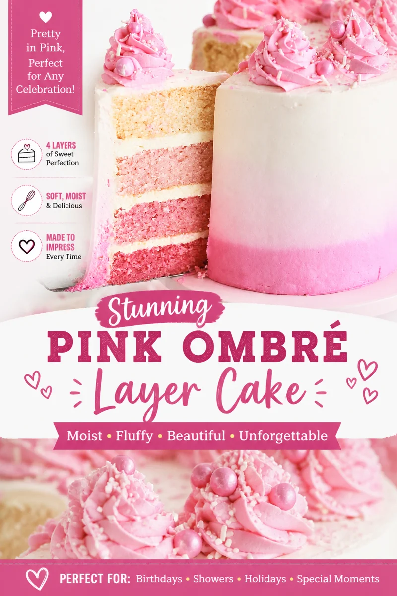 Easy Ombre Cake — Gradient Blue to Pink