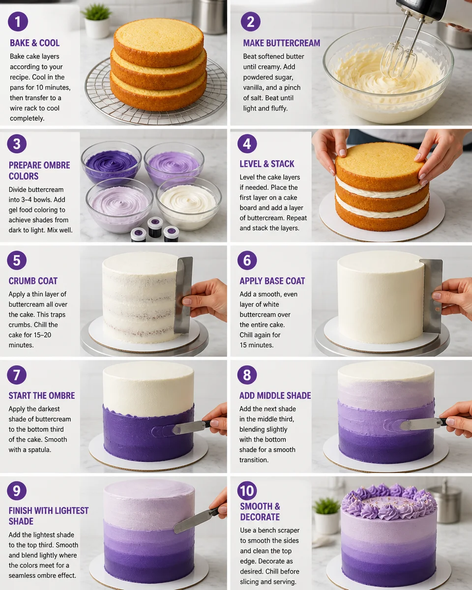 Easy Ombre Cake — Gradient Frosting Technique