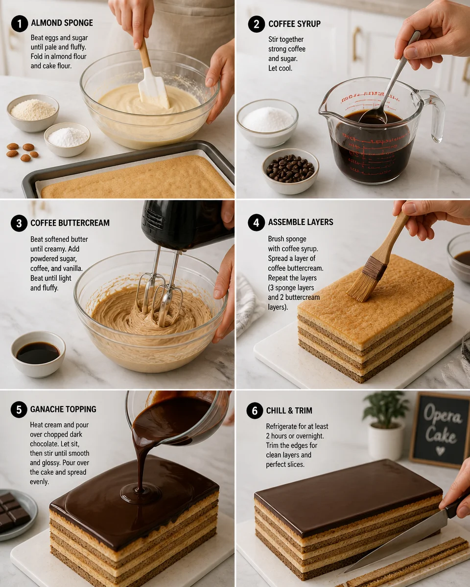 Easy Opera Cake — French Coffee Almond