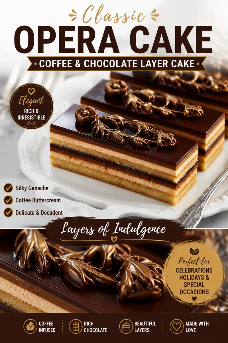 Easy Opera Cake — French Coffee Almond