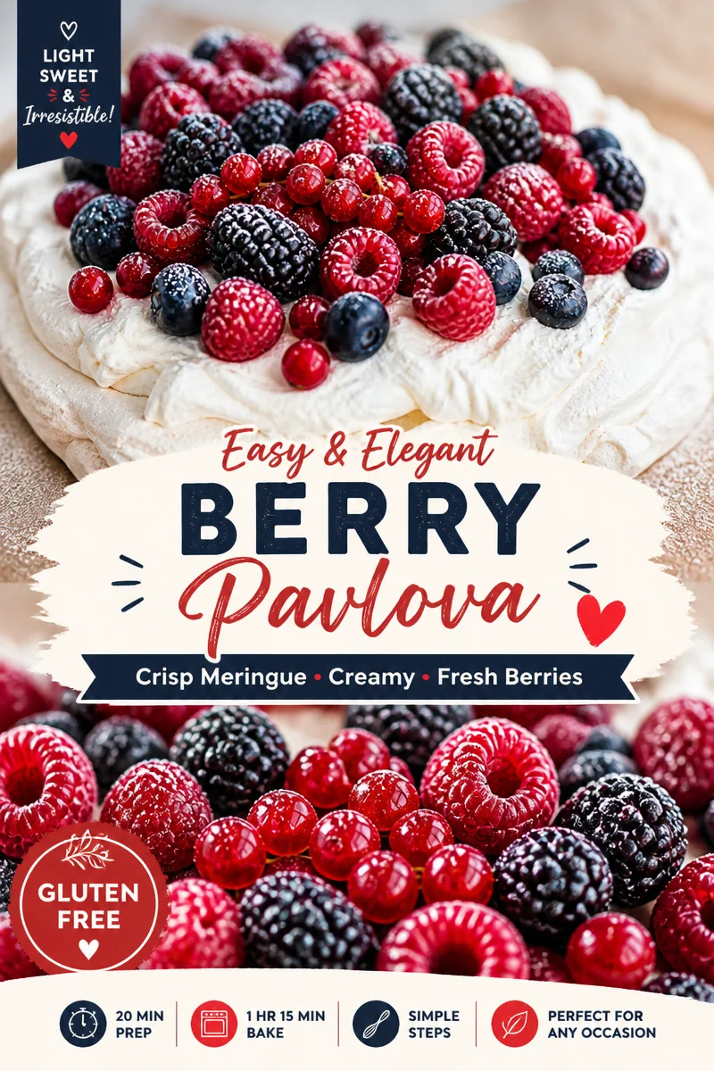 Easy Pavlova — Australian Meringue Berry Dessert