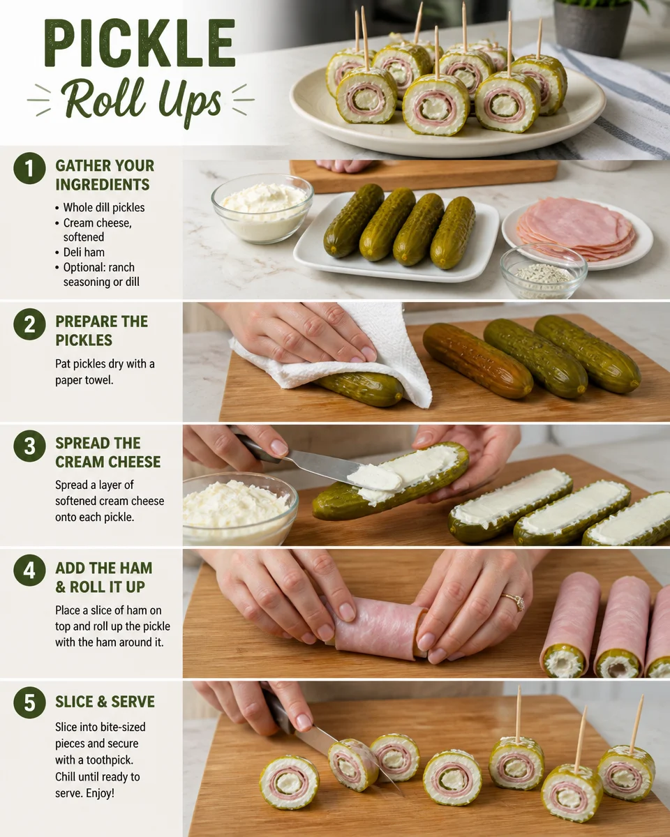 Easy Pickle Roll Ups — Cream Cheese Deli Meat