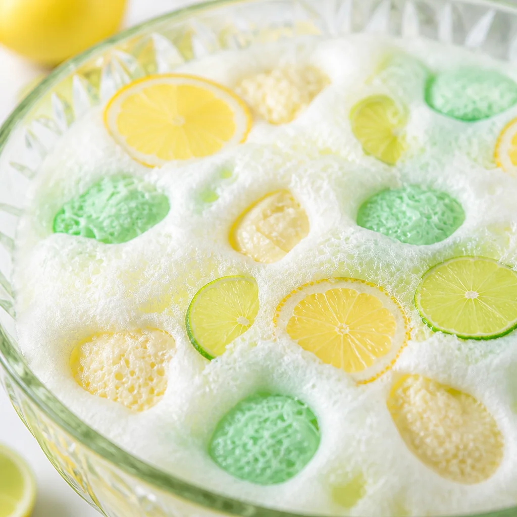 Easy Pineapple Party Punch with sherbet, lemon-lime soda, and pineapple juice, served in a festive bowl.