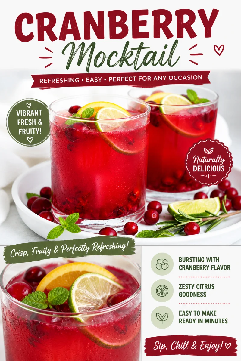 Easy Pomegranate Mocktail — Sparkling Red Drink